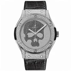 Часы Hublot Classic Fusion Skull 45mm 511.NX.9000.LR.1704.SKULL Titanium Full Pave Watch 030243