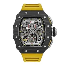 Часы Richard Mille RM 011 Automatic Flyback Chronograph Carbon on Yellow Rubber Strap 310212