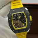 Часы Richard Mille RM 011 Automatic Flyback Chronograph Carbon on Yellow Rubber Strap 310212