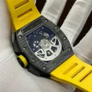 Часы Richard Mille RM 011 Automatic Flyback Chronograph Carbon on Yellow Rubber Strap 310212