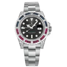 Часы Rolex GMT-Master II White Gold diamonds with sapphires rubies 116759 SARU 021117