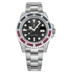 Часы Rolex GMT-Master II White Gold diamonds with sapphires rubies 116759 SARU 021117