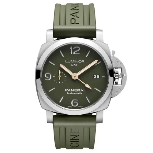 Часы Panerai 2020 PAM1056 Luminor 1950 GMT Green Dial 44mm Automatic Stainless Watch 300313