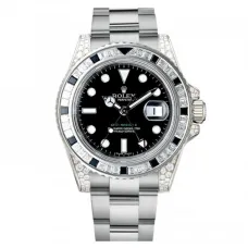 Часы Rolex GMT-Master II White Gold diamonds and black sapphires 116759 SANR 021121