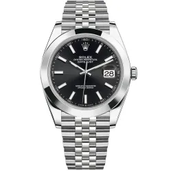 Часы Rolex Datejust 41 Steel Smooth Bezel Jubilee 126300 Black 020452