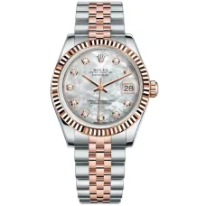 Часы Rolex Datejust 31 Everose Rolesor Fluted Bezel Jubilee 178271 mother of pearl diamond dial 020237
