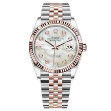 Часы Rolex Datejust 36 White mother-of-pearl set with diamonds 126231 020395