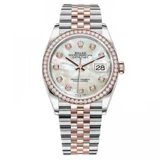 Часы Rolex Datejust 36 White mother-of-pearl set with diamonds 126281RBR 020303