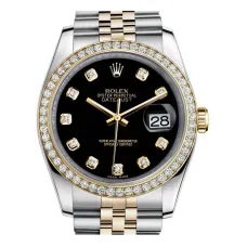 Часы Rolex Datejust Lady Steel Yellow Gold 36mm 116243-Black-Dial-Diamond-Jubilee 21655 21285
